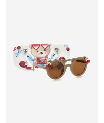 Monnalisa Girls Teddy Bear Sunglasses With Case in Brown Livraison rapide