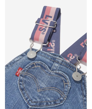 Levi's Wear Baby Girls Heart Pocket Dungarees in Blue 50-70% off 