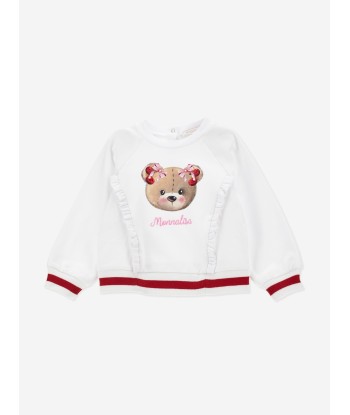 Monnalisa Baby Girls Bear Sweatshirt in White de votre