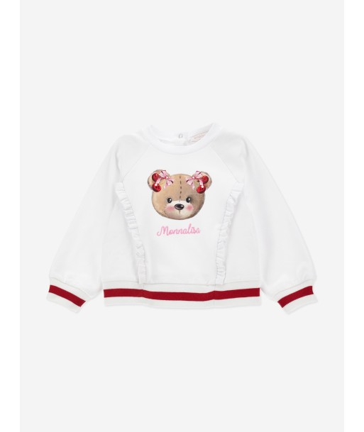 Monnalisa Baby Girls Bear Sweatshirt in White de votre