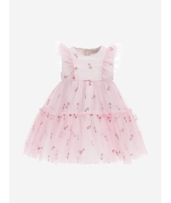 Monnalisa Baby Girls Cherries Tulle Dress in Pink solde