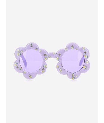 Monnalisa Girls Daisy Sunglasses With Case in Purple la livraison gratuite