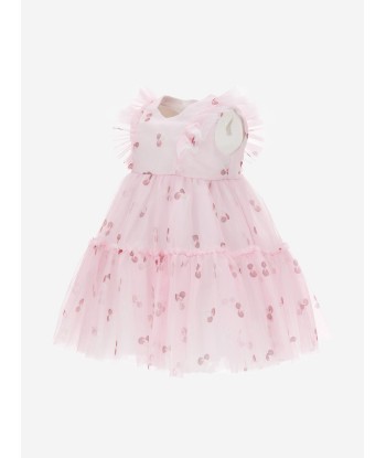 Monnalisa Baby Girls Cherries Tulle Dress in Pink solde