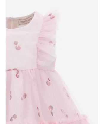 Monnalisa Baby Girls Cherries Tulle Dress in Pink solde