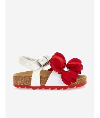 Monnalisa Girls Glitter Petal Sandals in Red prix pour 