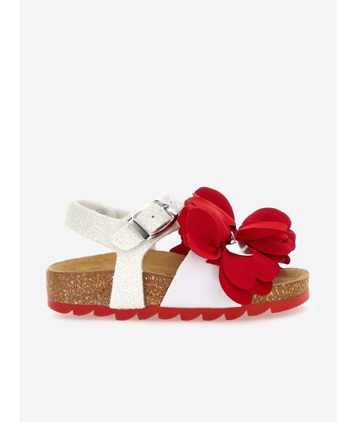 Monnalisa Girls Glitter Petal Sandals in Red prix pour 