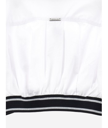 Monnalisa Girls Cropped Shirt in White Livraison rapide