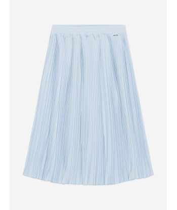 Molo Girls Pleated Midi Skirt in Blue français