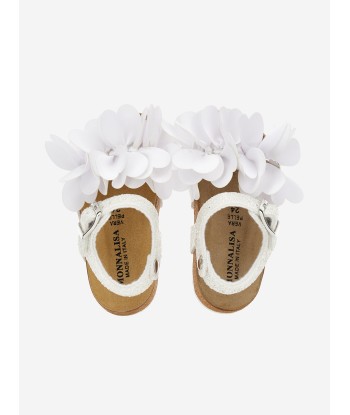 Monnalisa Girls Glitter Petal Sandals in White Economisez 