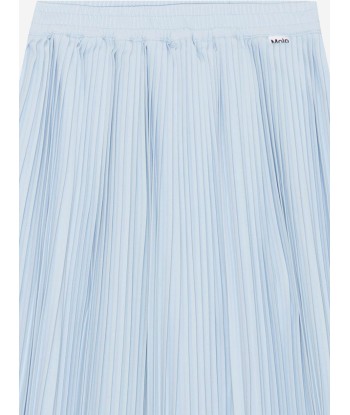 Molo Girls Pleated Midi Skirt in Blue français