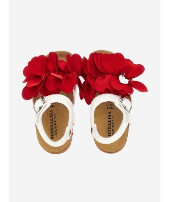 Monnalisa Girls Glitter Petal Sandals in Red prix pour 