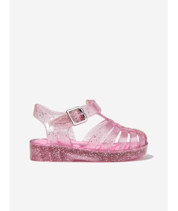 Mini Melissa Girls Mini Possession Shiny Sandals in Pink Fin de série