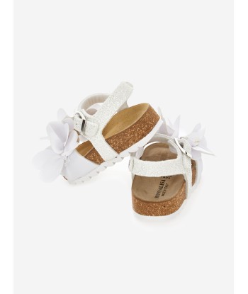 Monnalisa Girls Glitter Petal Sandals in White Economisez 