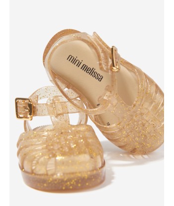 Mini Melissa Girls Mini Possession Shiny Sandals in Gold soldes