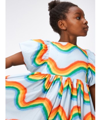 Molo Girls Rainbow Waves Dress in Multicolour français