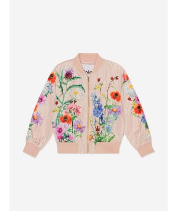 Molo Girls Floral Zip Up Jacket in Pink Les êtres humains sont 