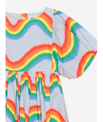 Molo Girls Rainbow Waves Dress in Multicolour français