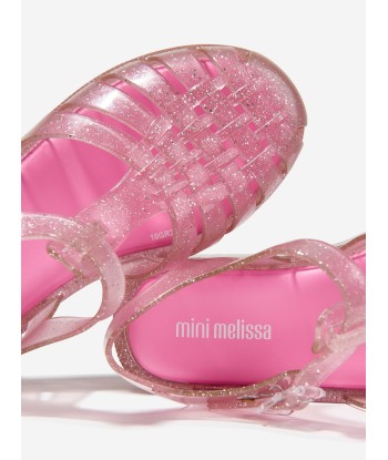 Mini Melissa Girls Possession Shiny Sandals in Pink le des métaux précieux