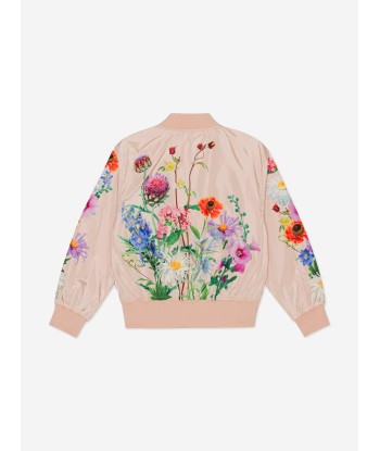 Molo Girls Floral Zip Up Jacket in Pink Les êtres humains sont 