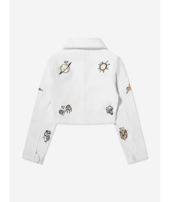 DL1961 Girls Manning Star Signs Jacket in White du meilleur 