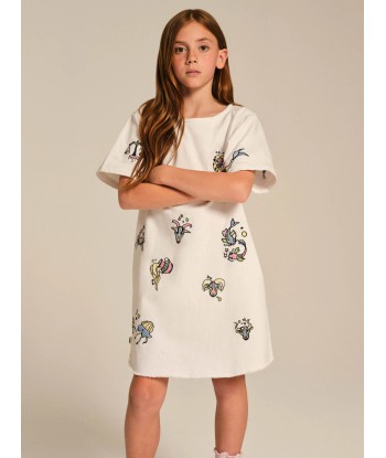 DL1961 Girls Kiki Star Signs T-Shirt Dress in White pour bénéficier 