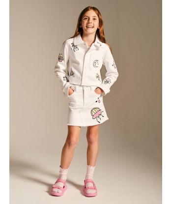 DL1961 Girls Manning Star Signs Jacket in White du meilleur 