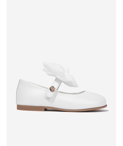 Andanines Girls Leather Bow Shoes in White vente chaude votre 