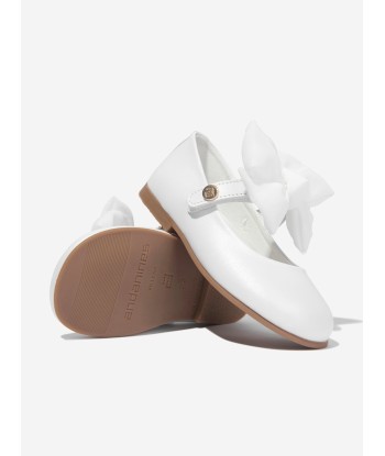 Andanines Girls Leather Bow Shoes in White vente chaude votre 