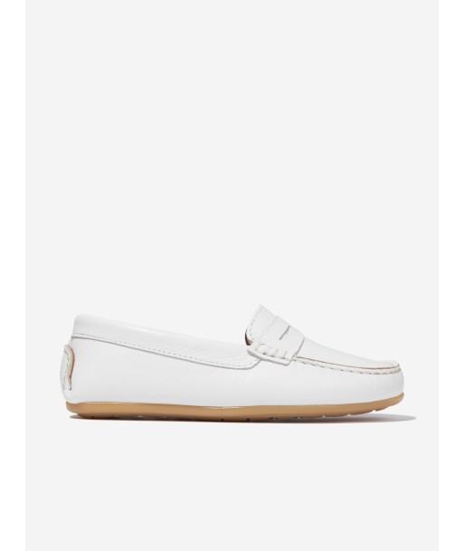 Andanines Boys Leather Loafers in White commande en ligne