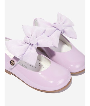 Andanines Girls Leather Bow Shoes in Purple acheter en ligne