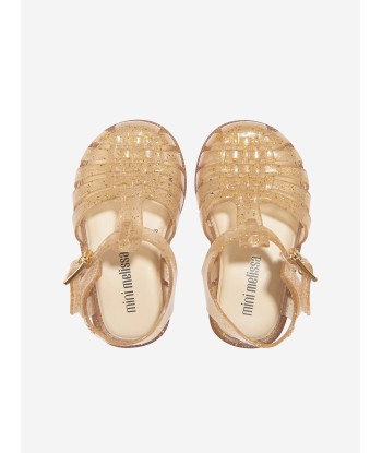 Mini Melissa Girls Mini Possession Shiny Sandals in Gold soldes