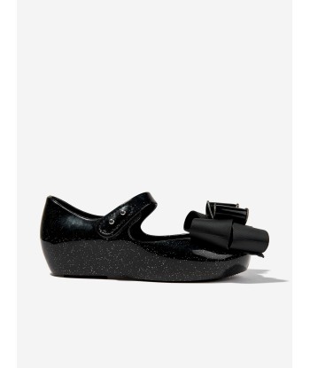 Mini Melissa Girls Mini Ultragirl Fab Bow Ballerinas in Black acheter en ligne