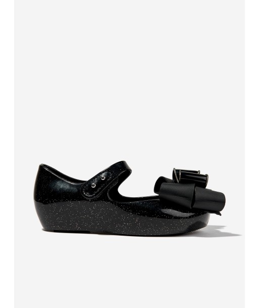 Mini Melissa Girls Mini Ultragirl Fab Bow Ballerinas in Black acheter en ligne