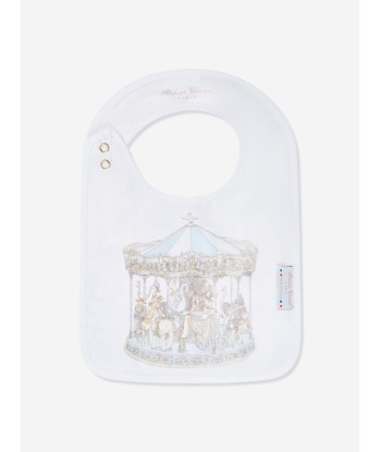 Atelier Choux Baby Boys Carousel Swaddle And Satin Bib Gift Set in Blue Jusqu'à 80% De Réduction