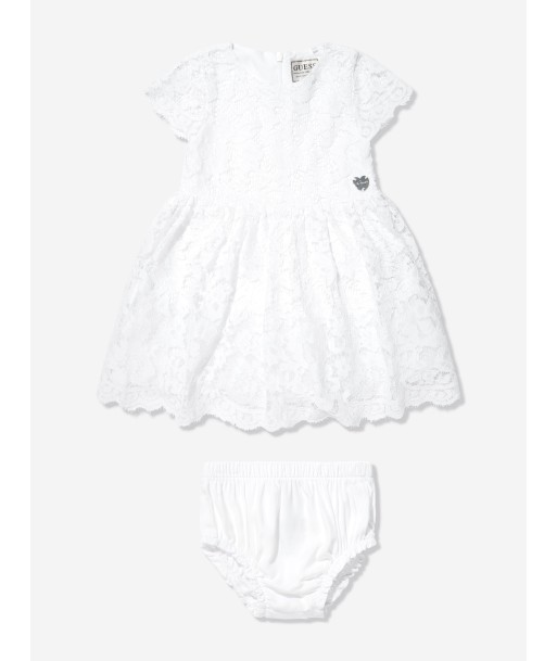 Guess Baby Girls Dress With Bloomers in White pas cher