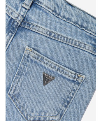 Guess Girls Floral Flared Denim Jeans in Blue en ligne des produits 