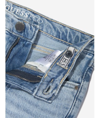 Guess Girls Floral Flared Denim Jeans in Blue en ligne des produits 