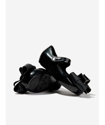 Mini Melissa Girls Mini Ultragirl Fab Bow Ballerinas in Black acheter en ligne