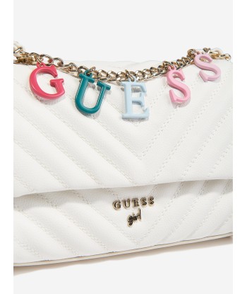 Guess Girls Logo Chain Crossbody Bag in White Vous souhaitez 