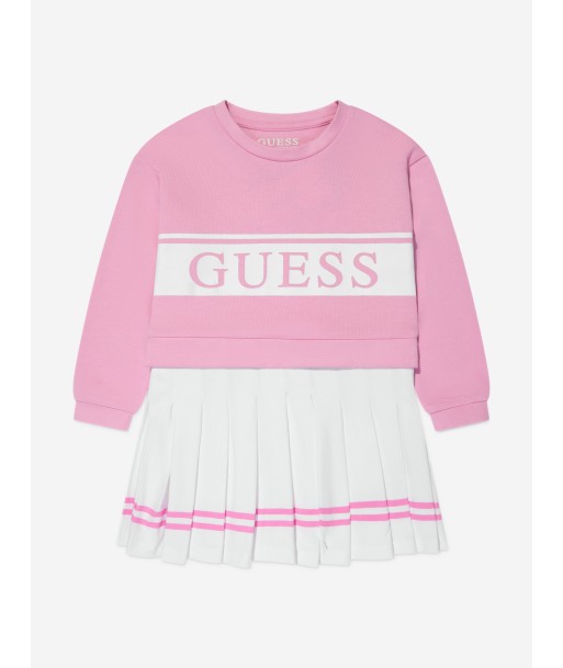 Guess Girls Logo Sweater Dress in Pink pas chere