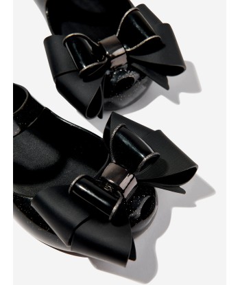 Mini Melissa Girls Mini Ultragirl Fab Bow Ballerinas in Black acheter en ligne