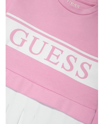 Guess Girls Logo Sweater Dress in Pink pas chere