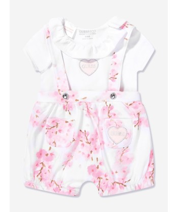 Guess Baby Girls Dunagree Set in White meilleur choix