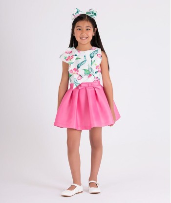 Mama Luma Girls Flared Classic Bow Skirt in Pink de technologie