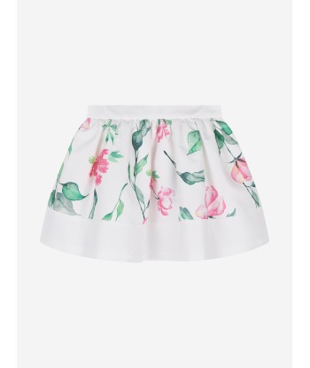 Mama Luma Girls Flower Print Skirt in Ivory ouvre sa boutique