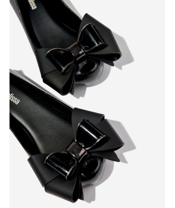 Mini Melissa Girls Mini Ultragirl Fab Bow Ballerinas in Black Comparez plus de prix