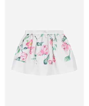 Mama Luma Girls Flower Print Skirt in Ivory ouvre sa boutique