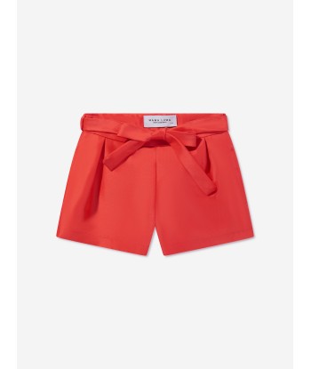 Mama Luma Girls Striped Mini Shorts in Red 2023