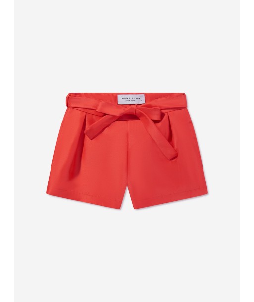 Mama Luma Girls Striped Mini Shorts in Red 2023