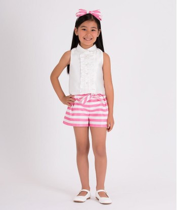 Mama Luma Girls Striped Mini Shorts in Pink Les êtres humains sont 